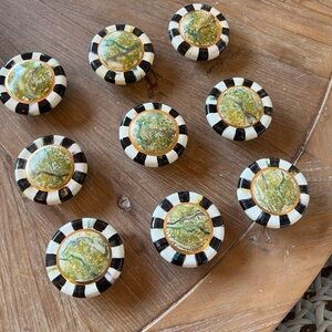 MacKenzie Childs hand painted knobs set of 9